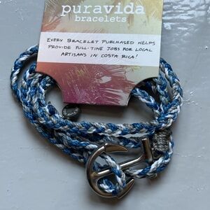 Pura Vida Silver Anchor Wrap Bracelet